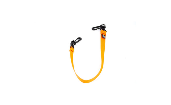 A 16-inch Zest (orange) Key Strap with a snaphook at either end.